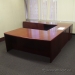 Brown Solid Wood Bow Front Dual Pedestal U / C Suite Desk